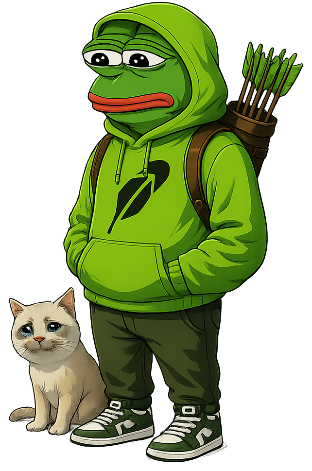 Transparent full-body REPE standing beside his cat
